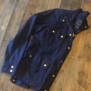J Crew Boyfriend Field Jacket Navy Size Medium EUC